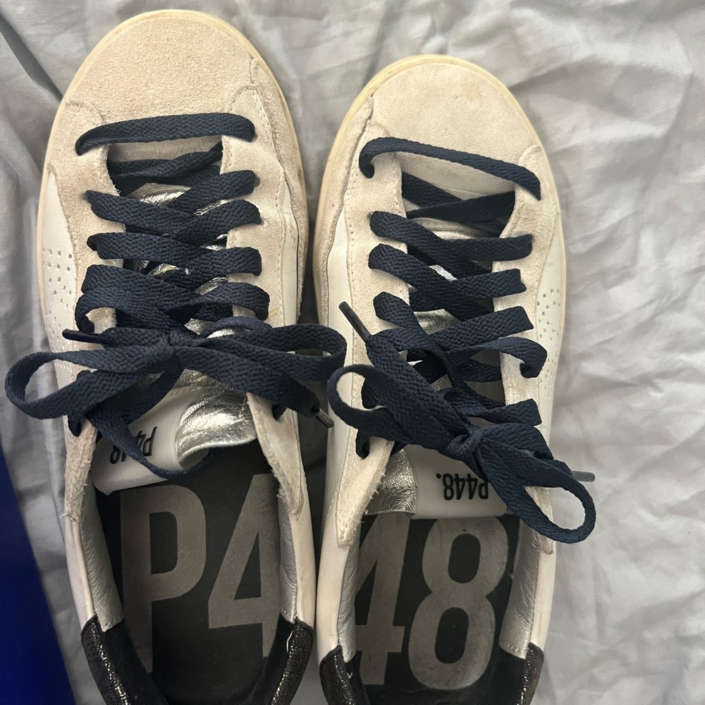 P448 White and Black Sneakers